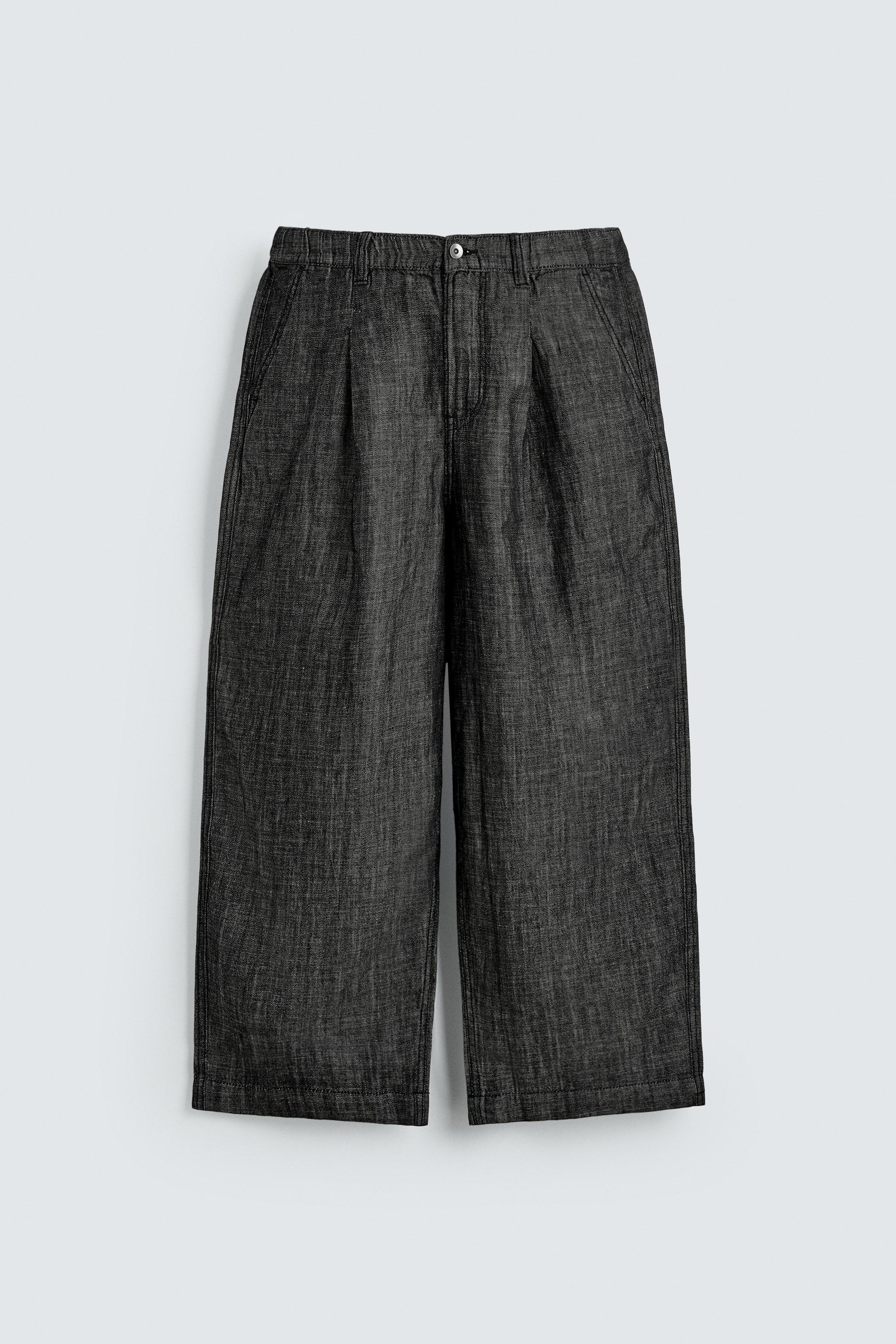 RELAXED FIT COTTON - LINEN PANTS